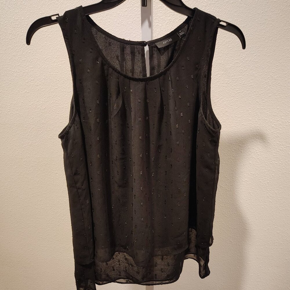 Apt. 9 Women's Black Double Layered Tank Top Size M Polyester Sleeveless